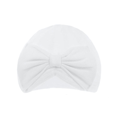 STH15-W White Turban "Bow" Hat (0-6 months)