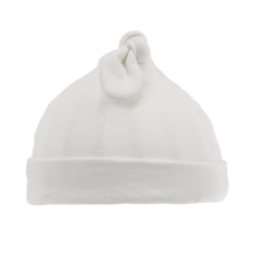 STH23-W  White "Knotty" Hat  (0-6 months)