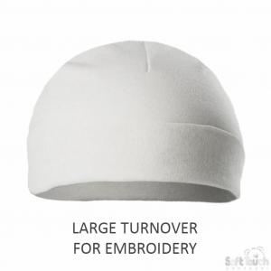 STH4-W-BP  Large Turnover White Infants Hats   (0-3 months)
