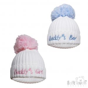 STH498-D-SM  "Daddys Girl-Boy" Hats  (NB-12 m)