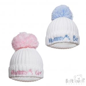 STH498-M-SM  "Mummys Girl-Boy" Hats  (NB-12m)