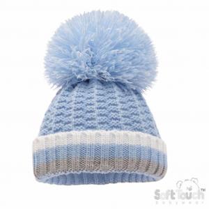 STH648-B-BP Pom pom hat (Newborn - 12 months)