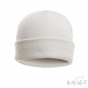 STH702-W  Brushed Beanie Hat White  (Newborn-12 months)