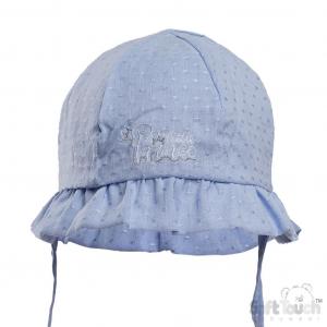STH86-B Sky Blue Dotty Hat "Little Prince" (0-24 months)