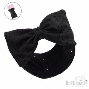 STHB102-BLK  Black Broderie Anglaise headband 