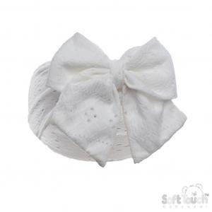 STHB118-W  White Cable with large Bow 