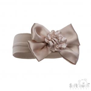 STHB120-COF  Coffee Bow and Flower Headband 