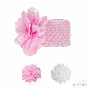 STHB80  Crochet Headband with Spotty Flower 