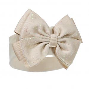 STHB92-COF  Coffee Glitter Bow Headband 