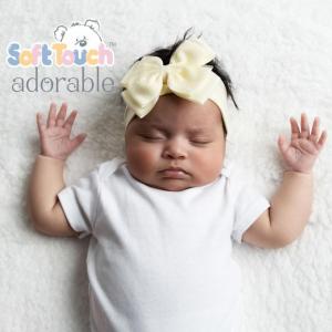 STHB92-L  Lemon Yellow on Glitter Bow Headband 