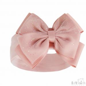 STHB92-Ro  Rose Glitter Bow Headband 