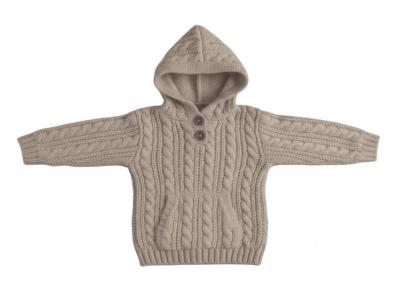 STHD16Bi  Biscuit Cable Hoodie  (6-24 months)