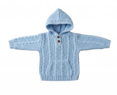 STHD16_B  Sky Cable Hoodie  (6-24 months)