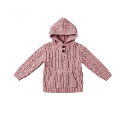 STHD16_DP  Dusky Pink Cable Hoodie  (6-24 months)