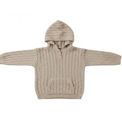 STHD18Bi  Biscuit knitted Hoodie  (6-24 months)