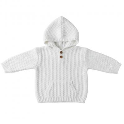 STHD18W  White knitted Hoodie    (6-24 months)