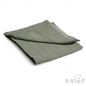 STMS01-SG  Sage Green Muslin Square 
