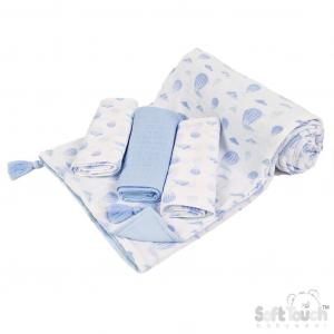 STMS501-B Sky Muslin padded wrap and cloths