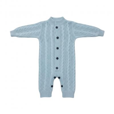 STRM16B  Blue Cable Romper  (0-12 months)