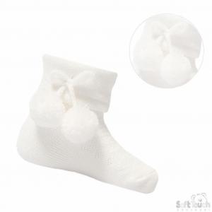 STS10-WD  Diamond Pom Pom Socks  (0-24 months)