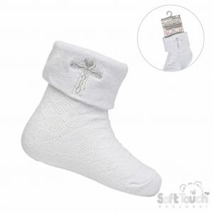 STS11-G Socks with Silver Cross (0-12 months)