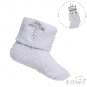 STS11-Wh Socks with White Cross (0-12 months)