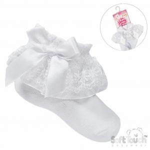 STS115-W  Organza and Lace Sock  ( Newborn - 18 months)