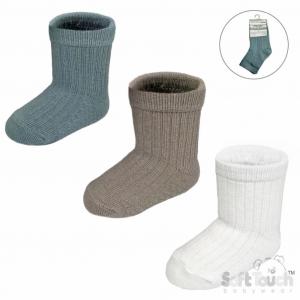 STS382-SG  Sage Green Triple Pack Sock  ( NB - 12m)