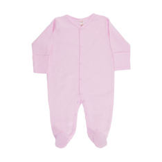 STS4662-P  Pink Sleepsuit  - cuff mittens  (0-9 months Choose)
