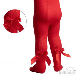 STT120-R  Jaquard Tights with Long Bow  (Newborn to 24m)