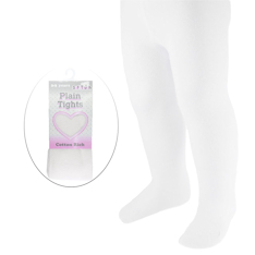 STT80-W  Plain White Tights  (choose NB to 6 Years)