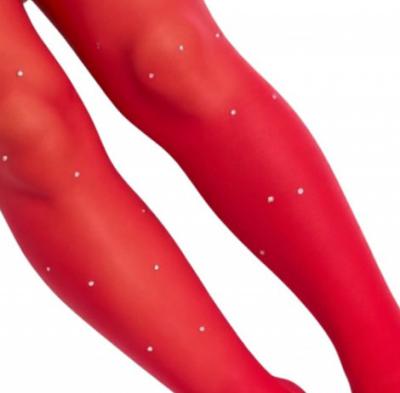 SVOlivia-r  Red Sheer Diamante  tights  ( choose 0-7 years)