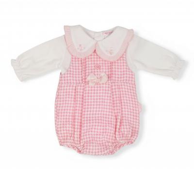 TC20-701P  Dogtooth "Frills and Bows" Short Romper Set  (3-8lbs)