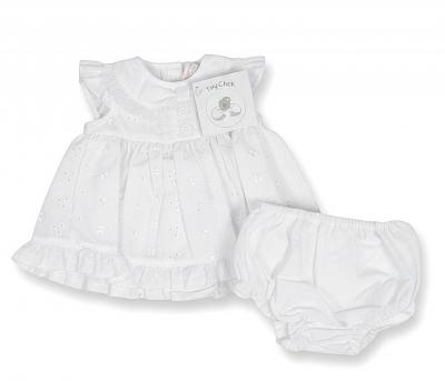 TC20-706W   Broderie Anglaise Dress Set  (3-8lbs)