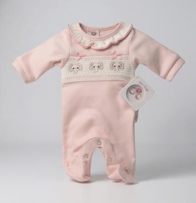 TCLBW20-593-E  Pink Smocked "Elephant" All In One  (3-8lbs)