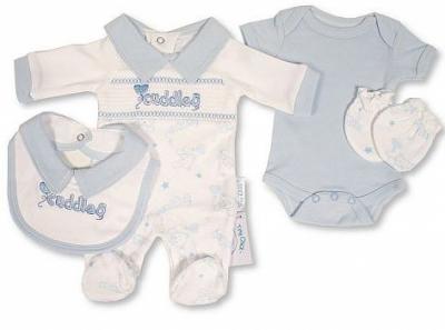 TCLBW20-596-S  Smocked "Cuddles" 4 Piece Set  (3-8lbs)