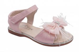 TI2373-SP3P  Pink Feather Bow Sandal (20-25)