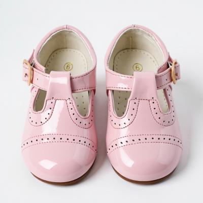TIH23-18-P  Pink Scallop Patent Shoes ( 3 - 10)