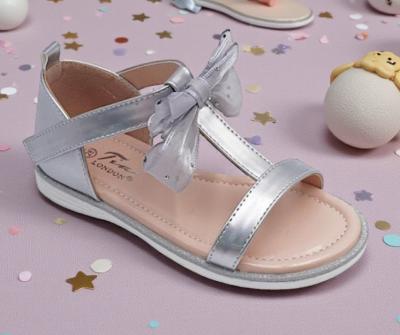 TIHS8201-S  Silver Bow Sandal (EU25-30 UK 8-12)