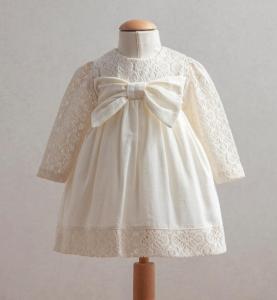 TO3904E   Bow and lace woven dress (6-36 months)
