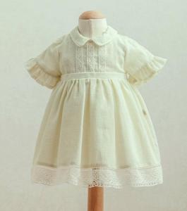 TO3927M  Palest Apple Woven Dress with lace (6-36 months)