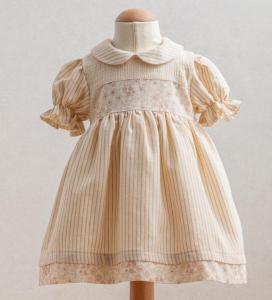TO3943E   Floral and Stripe Woven Dress (6-36 months)