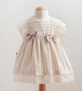 TO3946B  Lilac Cotton Stripe Woven Dress (6-36 months)