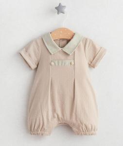 TO5555-Y  Biscuit Cotton Romper  (1-9 months)