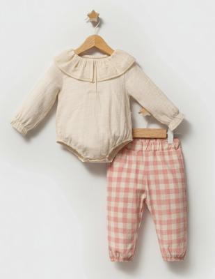 TO5772  Checked Bodysuit Outfit  (6-36 months)