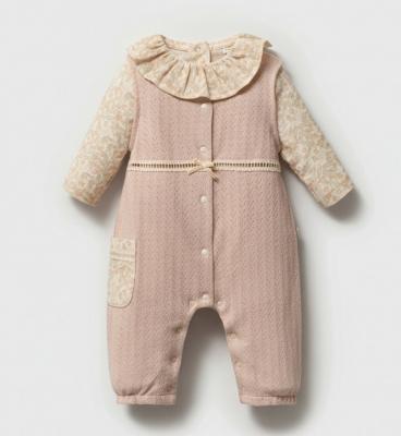 TO5787  Floral and pointelle overall set  (3-12 months)