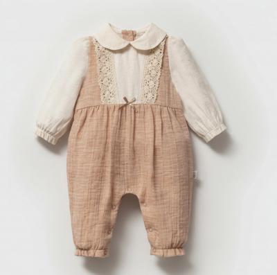 TO5801P  Lace and hemp Romper   (0-9 months)