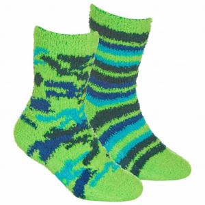 TT42B806-B  Green Two Pairs Cosy Socks with Grippers  (6-3.5)