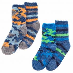 TT42B824  Two Pairs Cosy Socks with Grippers  (6-3.5)
