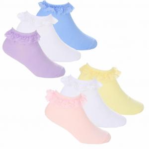 TT43B857  3 pack Frill Socks  (6-13)